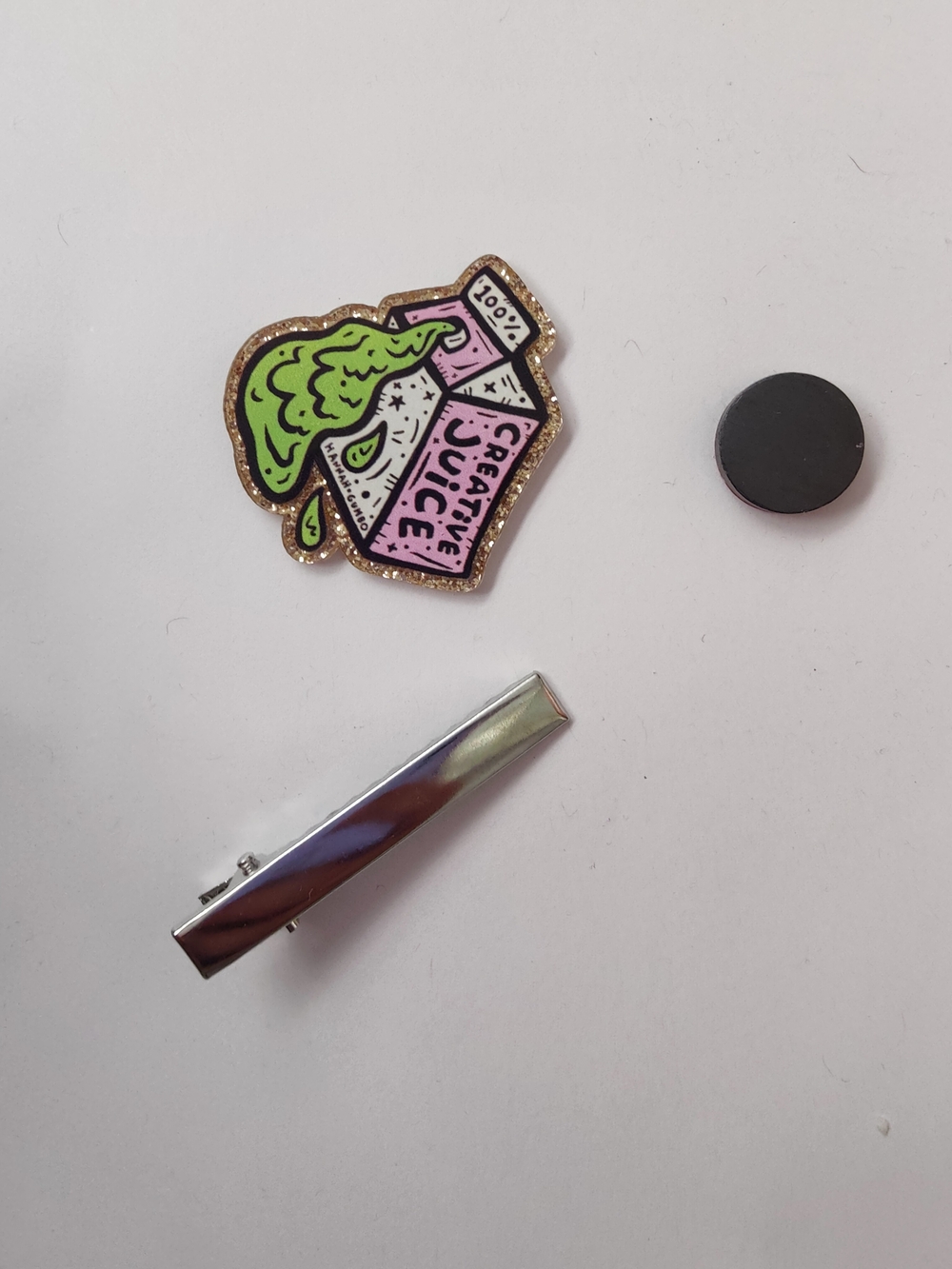 Custom Handmade Character Magnet or Hair Clip- Creative Juice